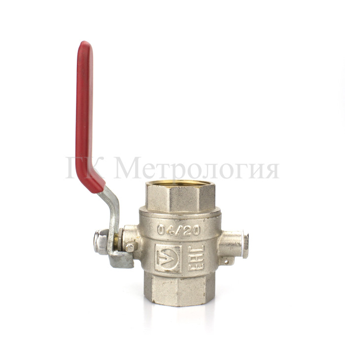Кран шаровой для подключения датчика температуры VT.247.N.06	 Valtec Dn25 Pn40