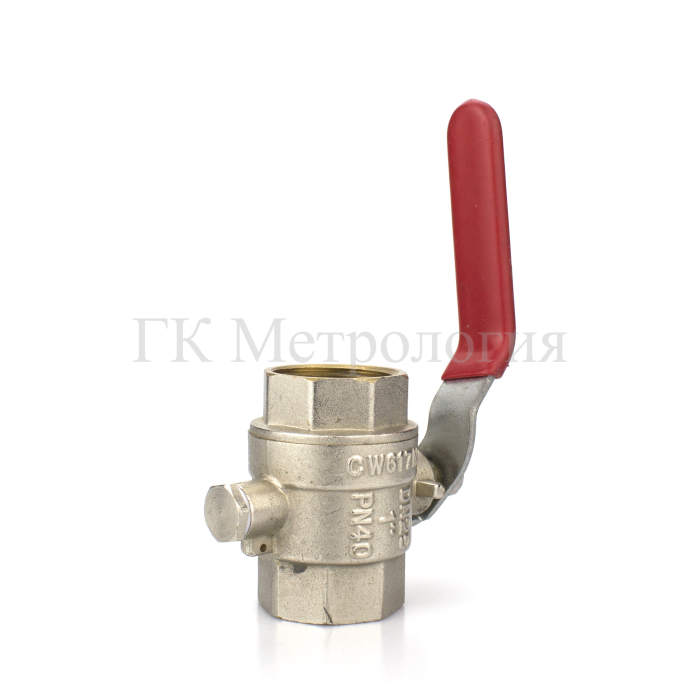 Кран шаровой для подключения датчика температуры VT.247.N.06	 Valtec Dn25 Pn40