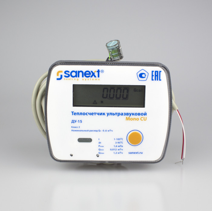 Теплосчетчик ультразвуковой SANEXT Mono CU ДУ 15 мм 0,6 м3/ч подающий M-BUS (5752)